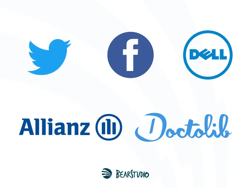 comparaison de logos bleus